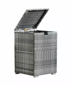 TeamsonUS Teamson Home Gas Tank Wicker Cover Table For 20 LB Propane Tanks, Gray New