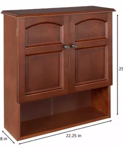 TeamsonUS Teamson Home Martha Removable Wall Cabinet 2 Doors, Mahogany