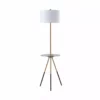 TeamsonUS Teamson Home Myra Floor Lamp With Glass Table And Built-In USB Port, Gold/White