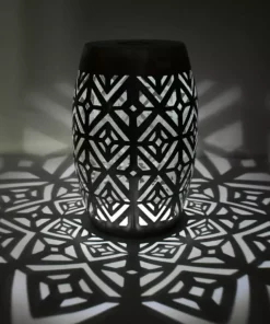 TeamsonUS Teamson Home Decorative Outdoor Side Table Planter Stand With Solar Powered LED Light, Silver New 18 TeamsonUS Teamson Home Decorative Outdoor Side Table Planter Stand With Solar Powered LED Light, Silver New