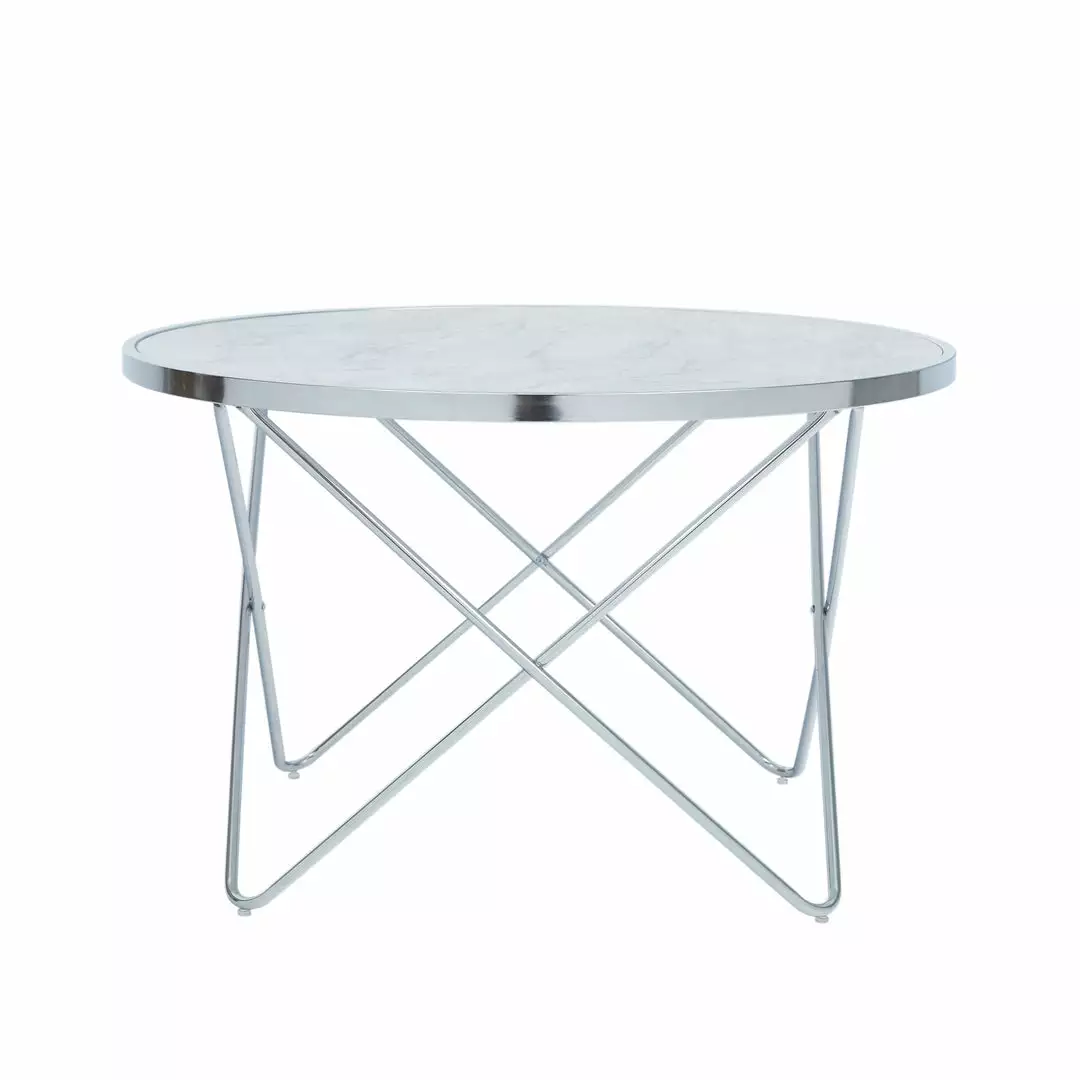 TeamsonUS Teamson Home Margo Small Round Faux White Carrara Marble Coffee Table, White 7 TeamsonUS Teamson Home Margo Small Round Faux White Carrara Marble Coffee Table, White