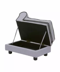 TeamsonUS Teamson Pets Chaise Lounge Dog Bed With Storage For Cats And Small Dogs, Gray