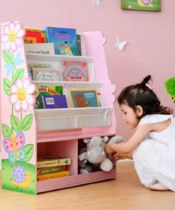 TeamsonUS Fantasy Fields Magic Garden Kids Wooden Display Bookshelf With Storage, Multicolor