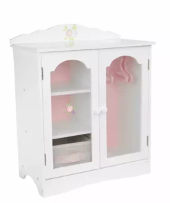 TeamsonUS Olivia's Little World Little Princess Toy Closet With Hangers For 18" Dolls, Gray/Pink Kids