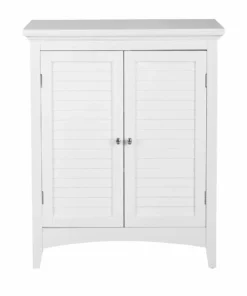 TeamsonUS Teamson Home Glancy Wooden Floor Cabinet With Shutter Doors, White
