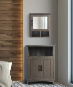 TeamsonUS Teamson Home Russell Farmhouse Wooden Removable Medicine Cabinet, Salt Oak 12 TeamsonUS Teamson Home Russell Farmhouse Wooden Removable Medicine Cabinet, Salt Oak