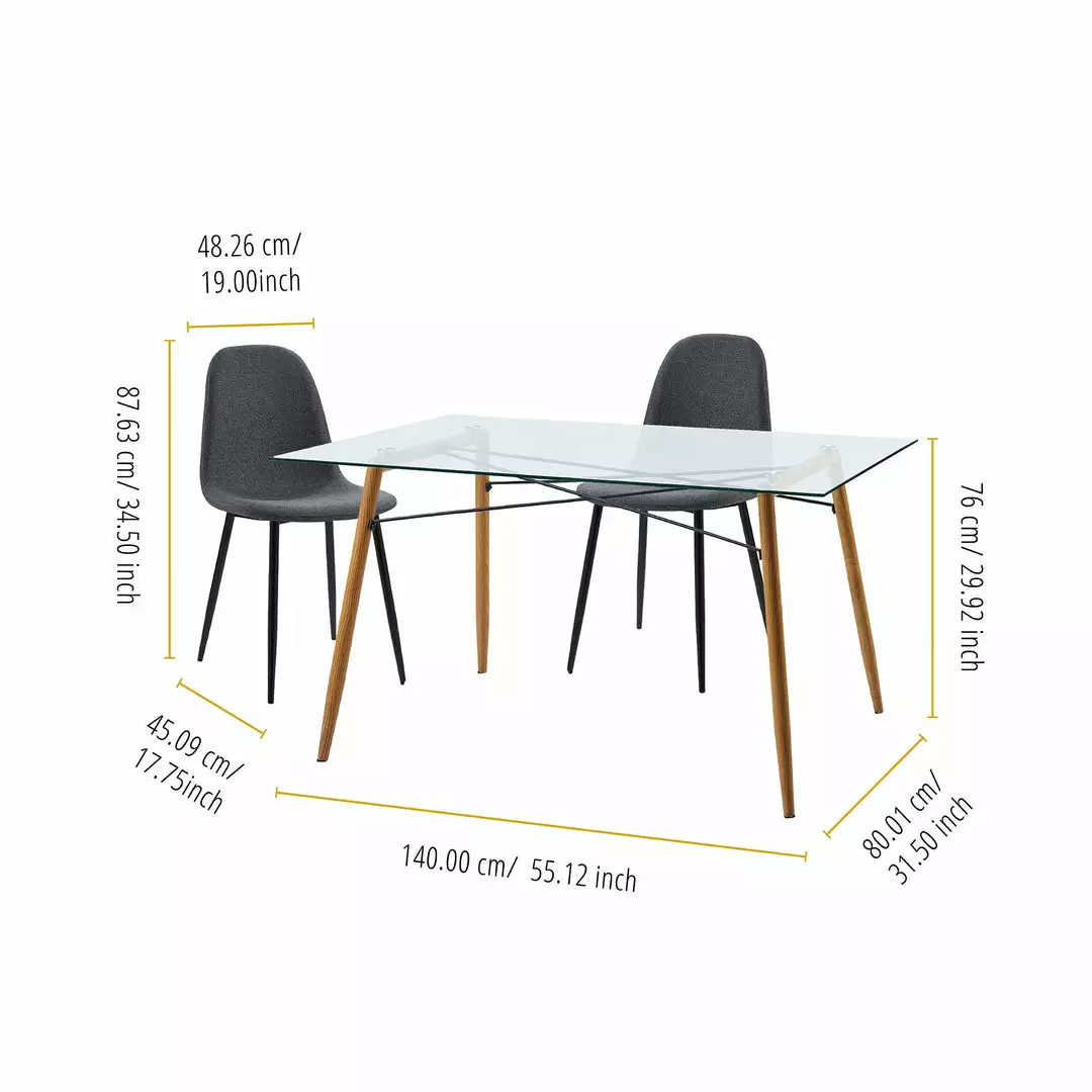 TeamsonUS Teamson Home Minimalist Dining Chair With Metal Legs, Set Of 2, Black/Gray 8 TeamsonUS Teamson Home Minimalist Dining Chair With Metal Legs, Set Of 2, Black/Gray