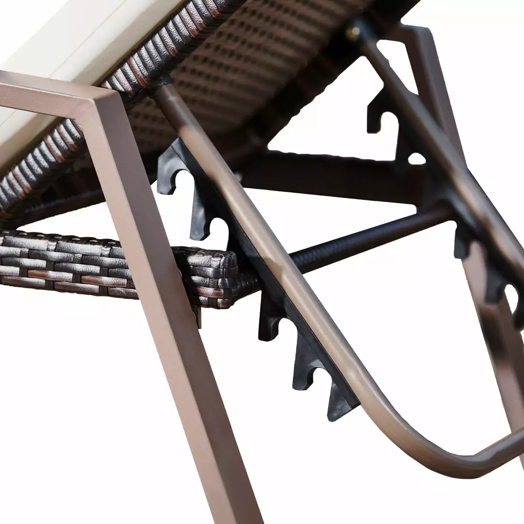 TeamsonUS New Teamson Home 2 Outdoor Wicker Patio Cushioned Chaise Lounge Chairs, Brown/Cream 11 TeamsonUS New Teamson Home 2 Outdoor Wicker Patio Cushioned Chaise Lounge Chairs, Brown/Cream