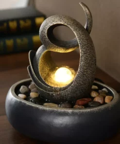 TeamsonUS Teamson Home Tabletop Water Fountain With LED Light, Bronze