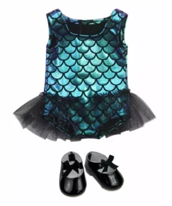 TeamsonUS Kids Sophia's Jazz Leotard Costume And Tap Shoes For 18'' Dolls, Black