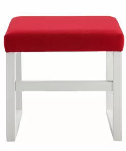 TeamsonUS Teamson Home Bellezza Kids Vanity Stool, White/Coral Red