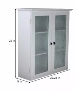TeamsonUS Teamson Home Connor 2 Door Floor Cabinet With 3 Shelves, White