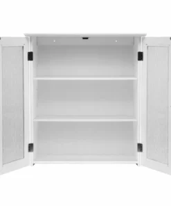 TeamsonUS Teamson Home Connor 2 Door Floor Cabinet With 3 Shelves, White