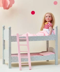 TeamsonUS Kids Olivia's Little World Polka Dots Princess Double Bunk Bed For 18" Dolls, Gray 9 TeamsonUS Kids Olivia's Little World Polka Dots Princess Double Bunk Bed For 18
