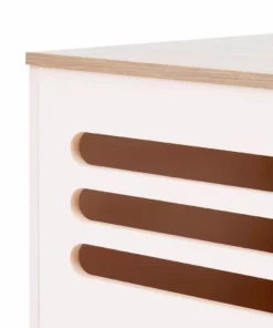 TeamsonUS Teamson Pets Daisy Two Tone Wooden Cat Litter Box Enclosure Side Table, Tan