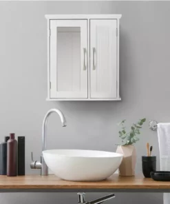 TeamsonUS Teamson Home Newport Contemporary Wooden Removable Medicine Cabinet, White