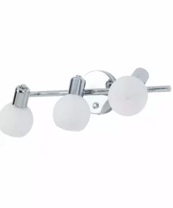 TeamsonUS Teamson Home Bathroom Vanity Triple Sconce Light With 3 Frosted Shades, Chrome Fixture