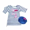 TeamsonUS Kids Sophia's - 18" Doll - Stripe Eiffel Tower Dress & Velour Beret Hat - Royal Blue