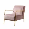 TeamsonUS Teamson Home Chelsea Armchair With Gold-Finished Metal Legs, Mauve 2 TeamsonUS Teamson Home Chelsea Armchair With Gold-Finished Metal Legs, Mauve