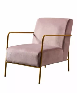 TeamsonUS Teamson Home Chelsea Armchair With Gold-Finished Metal Legs, Mauve