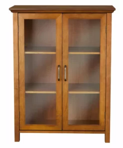 TeamsonUS Teamson Home Avery Wooden 2 Door Floor Cabinet With Storage, Oiled Oak