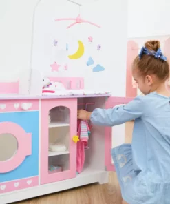 TeamsonUS Olivia's Little World Wooden 6-in-1 Baby Doll Changing Station, Pink/Purple New