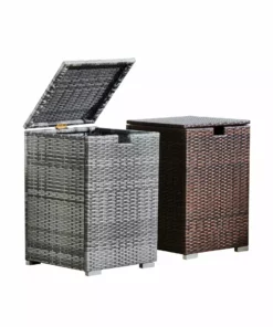 TeamsonUS Teamson Home Gas Tank Wicker Cover Table For 20 LB Propane Tanks, Gray New