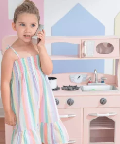 TeamsonUS Teamson Kids Little Chef Westchester Retro Play Kitchen, Pink