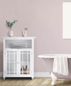 TeamsonUS Teamson Home Craftsman Style Double Door Storage Floor Cabinet