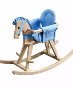 TeamsonUS Fantasy Fields Zoo Kingdom Kids Rocking Horse, Tan/Blue