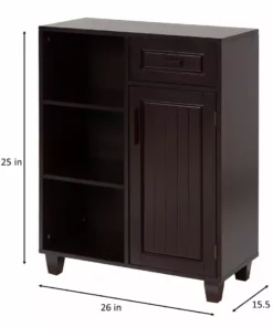 TeamsonUS Teamson Home Catalina Single Door Free Standing Cabinet With Open Shelves And Drawer 14 TeamsonUS Teamson Home Catalina Single Door Free Standing Cabinet With Open Shelves And Drawer