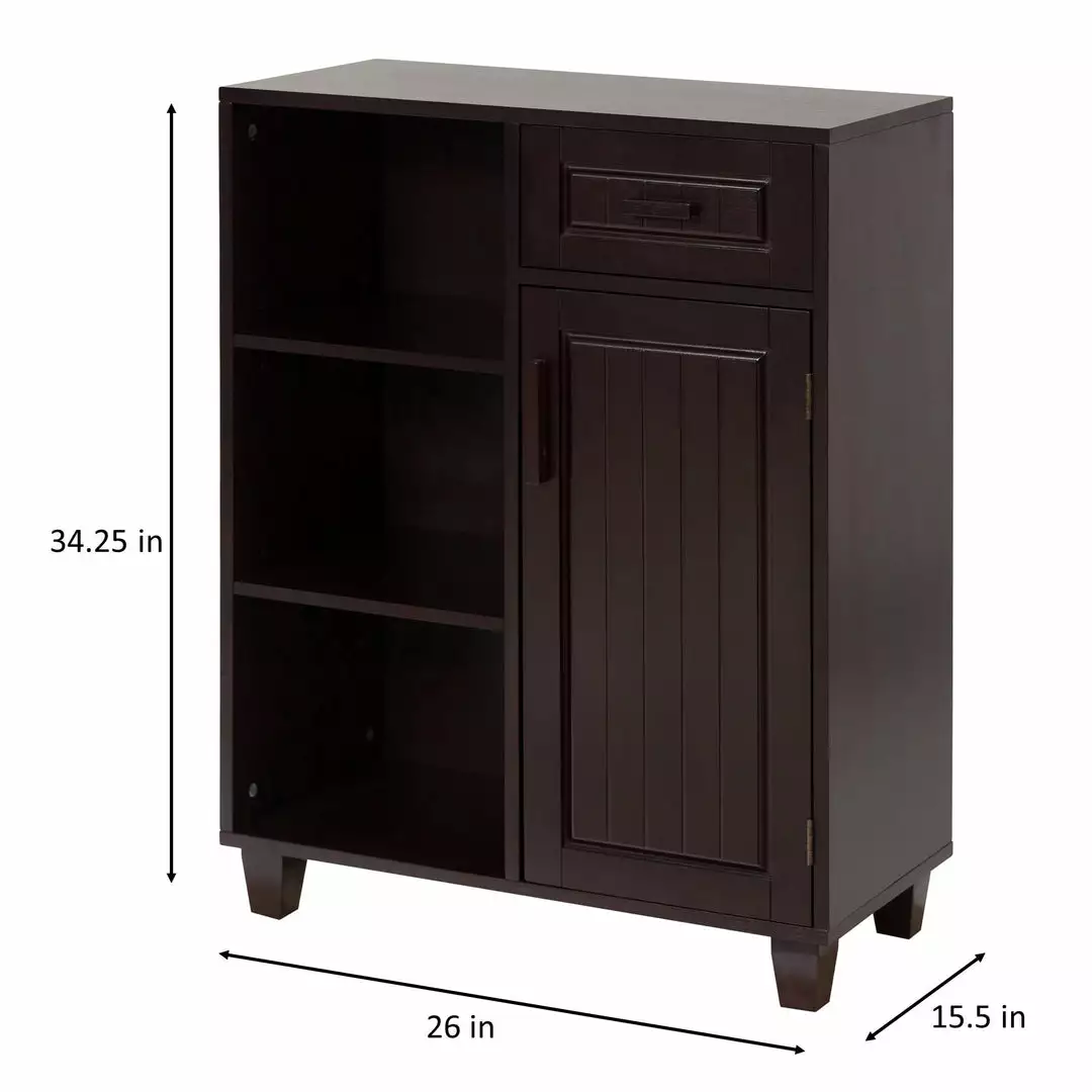 TeamsonUS Teamson Home Catalina Single Door Free Standing Cabinet With Open Shelves And Drawer 8 TeamsonUS Teamson Home Catalina Single Door Free Standing Cabinet With Open Shelves And Drawer