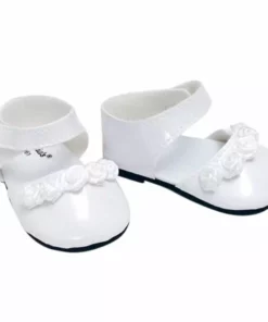TeamsonUS Sophia's Patent Leather Dress Shoes For 18" Dolls, White Kids