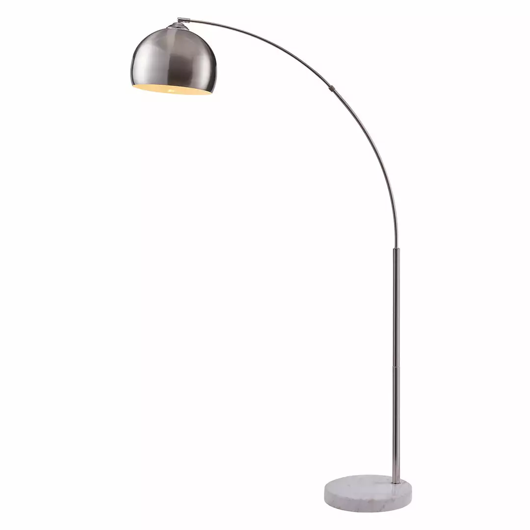 TeamsonUS Teamson Home Arquer Arc 68" Metal Floor Lamp With Bell Shade, Polished Nickel 3 TeamsonUS Teamson Home Arquer Arc 68" Metal Floor Lamp With Bell Shade, Polished Nickel