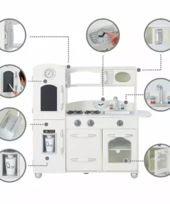 TeamsonUS Teamson Kids Little Chef Westchester Retro Kids Kitchen Playset, Ivory 12 TeamsonUS Teamson Kids Little Chef Westchester Retro Kids Kitchen Playset, Ivory