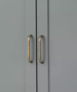 TeamsonUS Teamson Home Mercer Mid Century Modern Wooden Floor Storage Cabinet, Gray