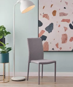 TeamsonUS Teamson Home Fabric Dining Chair With Metal Legs, Set Of 2, Light Gray