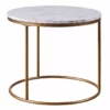 TeamsonUS Teamson Home Marmo Modern Marble-Look Round Side Table, Marble/Brass