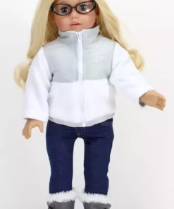 TeamsonUS Sophia's Gray Winter Button Boots W/ Fur Accessory For 18