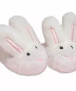 TeamsonUS Kids Sophia's White Bunny Slippers With Rabbit Ears For 18" Dolls