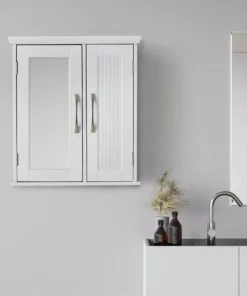 TeamsonUS Teamson Home Newport Contemporary Wooden Removable Medicine Cabinet, White