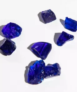 TeamsonUS Teamson Home 1/2 Inch Reflective Fire Glass For Fire Pits 9 Lb / 4 Kg Bag, Blue