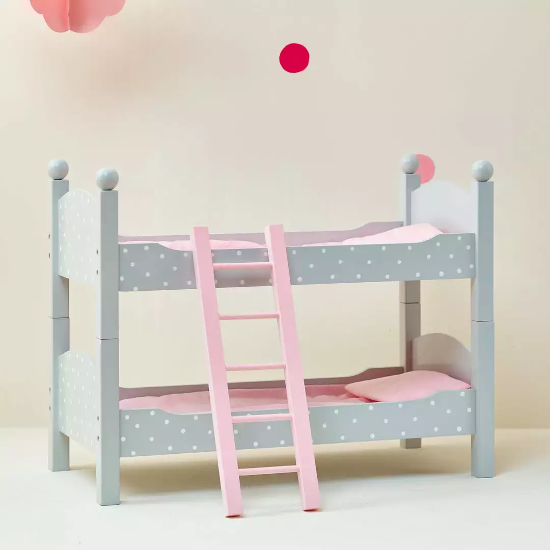TeamsonUS Kids Olivia's Little World Polka Dots Princess Double Bunk Bed For 18" Dolls, Gray 4 TeamsonUS Kids Olivia's Little World Polka Dots Princess Double Bunk Bed For 18" Dolls, Gray