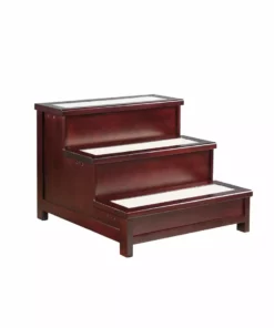 TeamsonUS Teamson Home Mahogany Wood Pet Stairs For Dog Or Cat