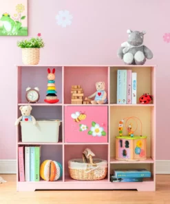 TeamsonUS Fantasy Fields Kids Painted Wooden Magic Garden Adjustable Cube Bookshelf, Pink 9 TeamsonUS Fantasy Fields Kids Painted Wooden Magic Garden Adjustable Cube Bookshelf, Pink