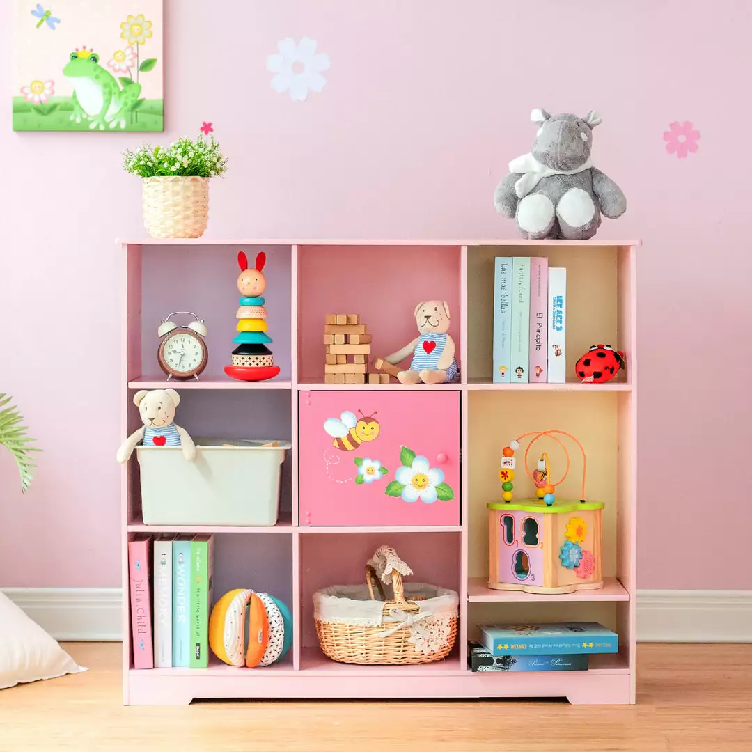 TeamsonUS Fantasy Fields Kids Painted Wooden Magic Garden Adjustable Cube Bookshelf, Pink 5 TeamsonUS Fantasy Fields Kids Painted Wooden Magic Garden Adjustable Cube Bookshelf, Pink