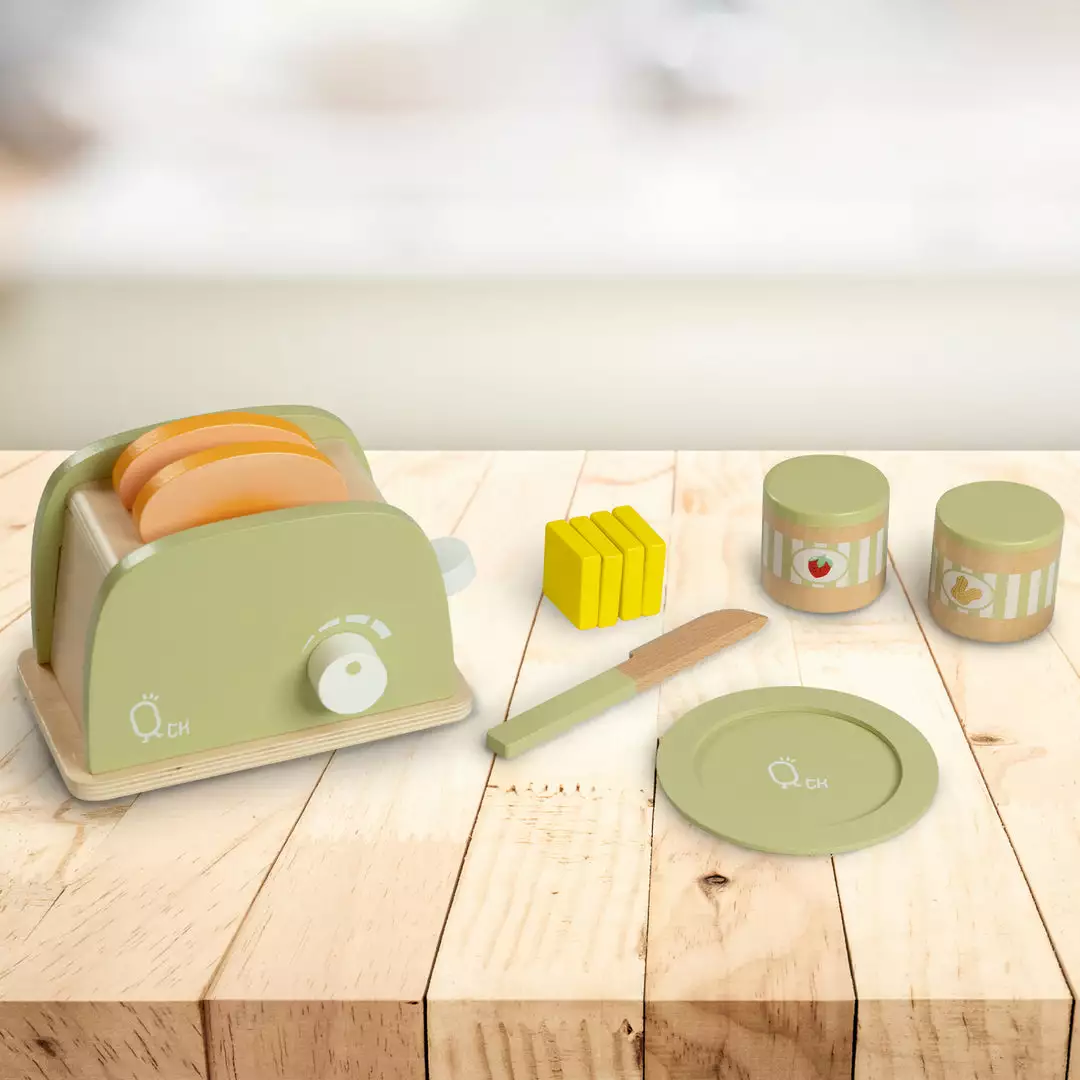 TeamsonUS Teamson Kids Little Chef Frankfurt Wooden Toaster Play Kitchen Accessories, Green 5 TeamsonUS Teamson Kids Little Chef Frankfurt Wooden Toaster Play Kitchen Accessories, Green