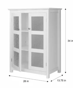 TeamsonUS Teamson Home Connor 2 Door Floor Cabinet With Adjustable Shelf, White 11 TeamsonUS Teamson Home Connor 2 Door Floor Cabinet With Adjustable Shelf, White