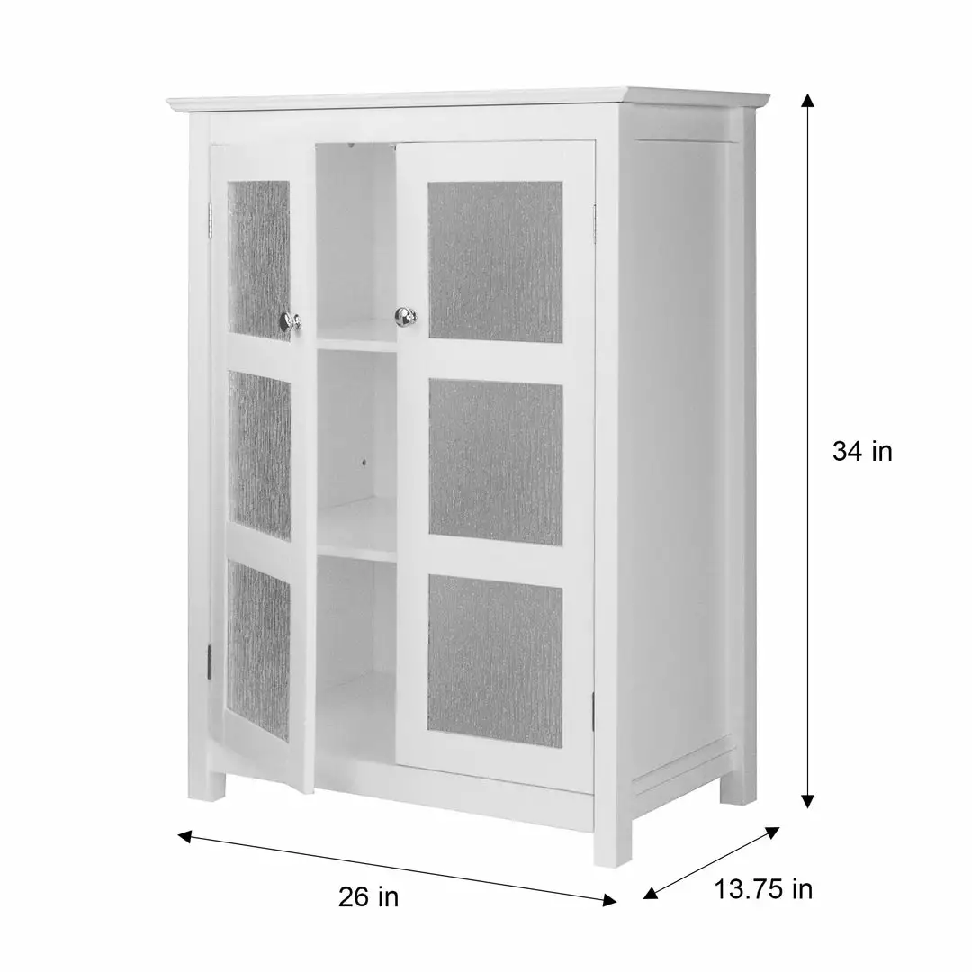 TeamsonUS Teamson Home Connor 2 Door Floor Cabinet With Adjustable Shelf, White 6 TeamsonUS Teamson Home Connor 2 Door Floor Cabinet With Adjustable Shelf, White