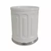 TeamsonUS Home Glenda White Ivory Waste Basket